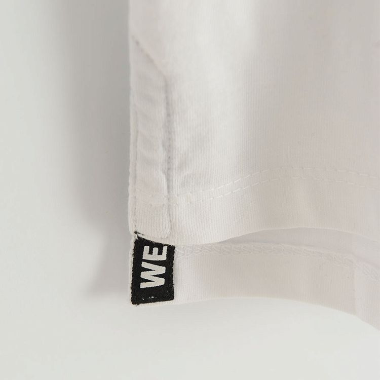 White T-shirt and grey shorts clothing set