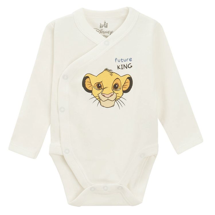 Lion king set, white long sleeve bodysuit, blue footed leggings and cap- 3 pieces