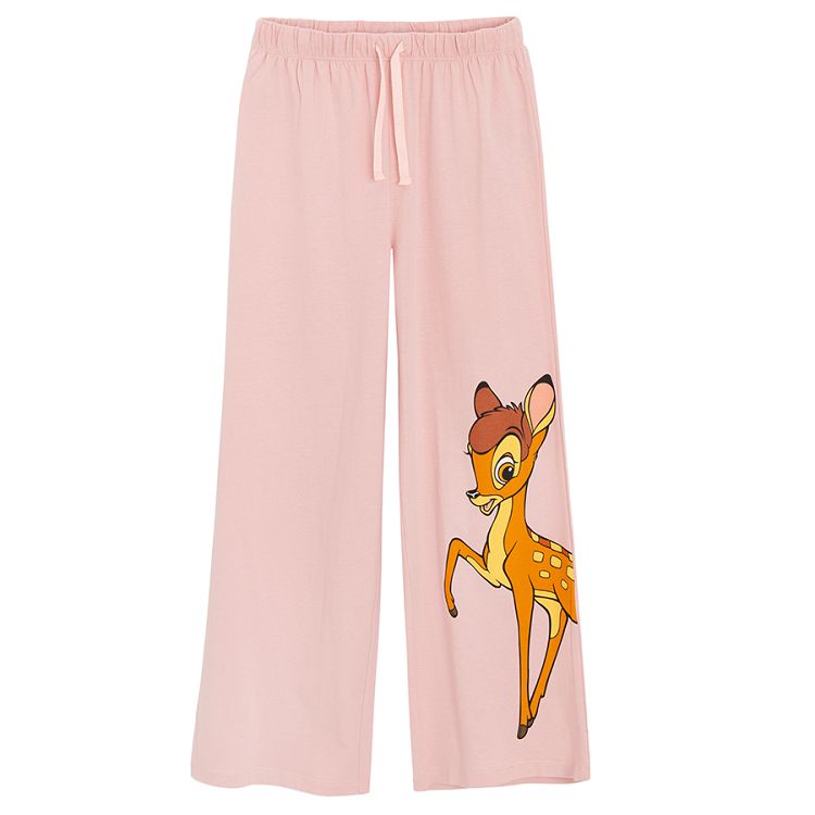 Bambi pink pyjamas, short sleeve blouse and trousers