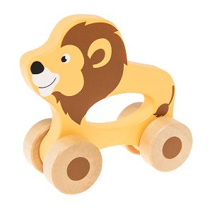 אריה מעץ עם גלגלים