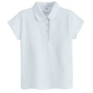 חולצת פולו לבנה עם שרוול קצר
