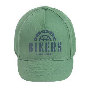 כובע ירוק עם הדפס 'Bikers'