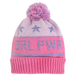 כובע ורוד עם הדפס 'GIRL PWR'