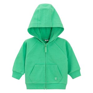 Green zip through hooded sweatshirt