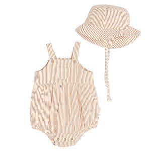 Cream romper with matching summer hat