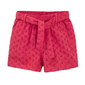 Pink shorts with knot belt