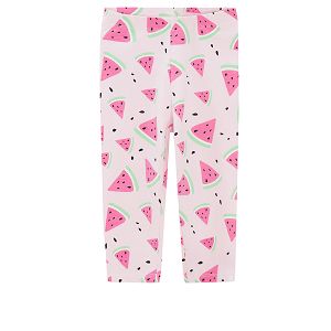 Pink leggings with watermelons print