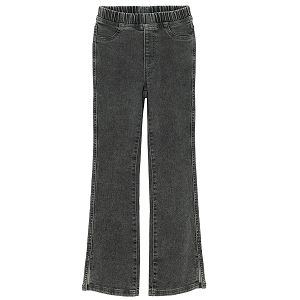 מכנסי ג'ינס בצבע אפור כהה עם מותן אלסטי