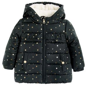 Black hooded stars jacket