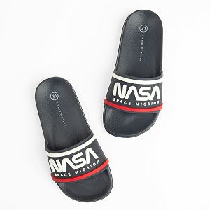 NASA blue flip flops